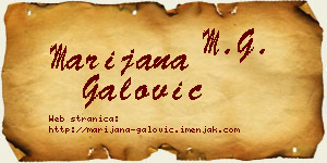 Marijana Galović vizit kartica